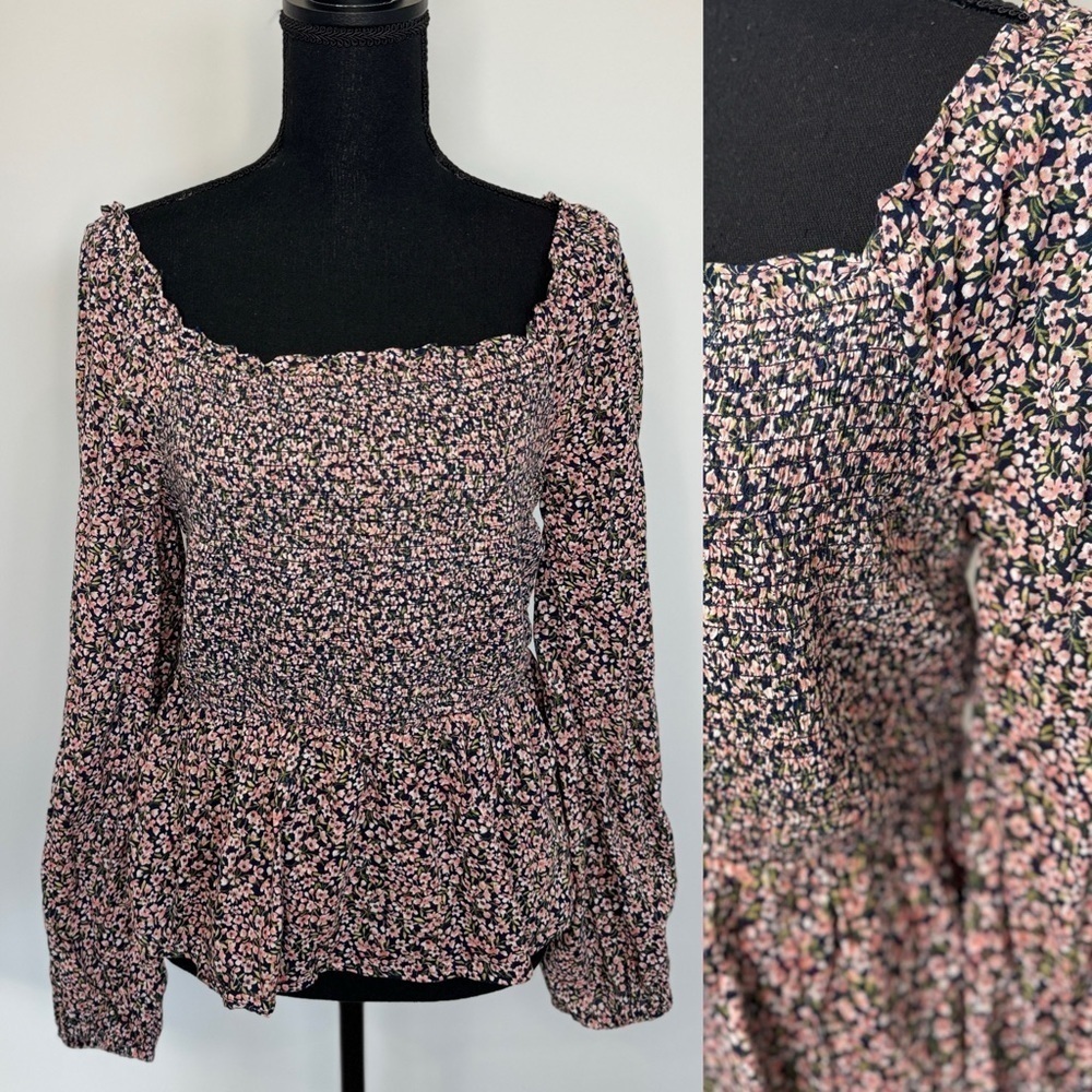 Old Navy Floral Long Sleeve Off Shoulder Blouse (M)